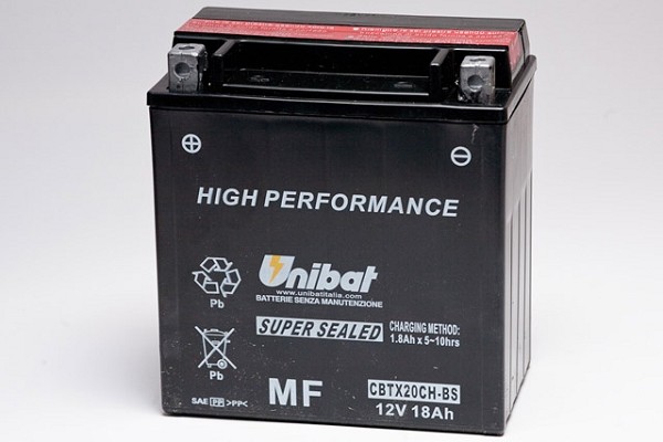 BATTERIA MOTO UNIBAT CBTX20CH-BS 18 Ah 270 CCA 150x87x161 mm