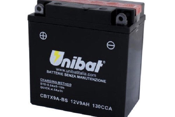 BATTERIA MOTO UNIBAT CBTX9ABS 9 Ah 130 CCA 135x75x139 mm