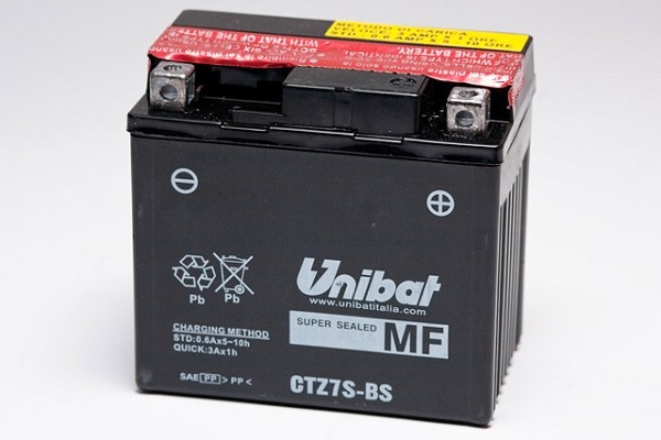 BATTERIA MOTO UNIBAT CTZ7SBS 6 Ah 130 CCA 113x70x105 mm