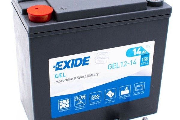 BATTERIA MOTO EXIDE GEL G14 12 VOLT 14 AMPERE 150A G12-14