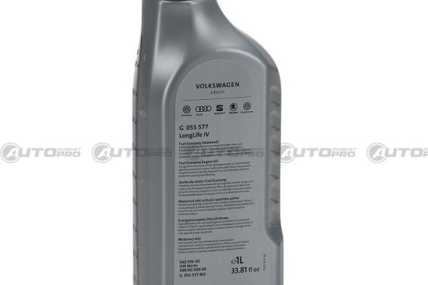 OLIO MOTORE VW VOLKSWAGEN ORIGINALE 0W20 LONGLIFE IV