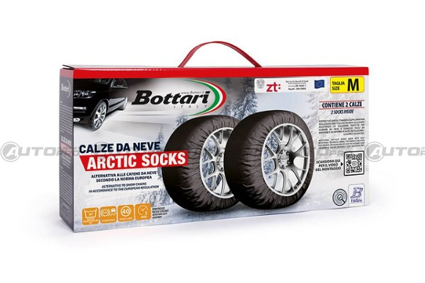 CALZA DA NEVE OMOLOGATE ARTIC SOCKS BOTTARI 68072 M PNEUMATICI DA 13 A 19