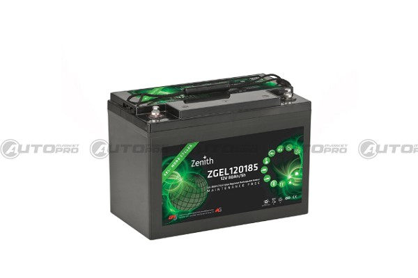 ZENITH ZGEL120185 BATTERIA ZENITH AL GEL 12V 80AH 306x168x215mm USO CICLICO - 2
