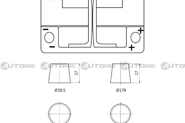 BATTERIA AUTO EXIDE EK720 AGM 72Ah 760 A 12V 278 175x190mm POLO DX 3661024037907 - 2